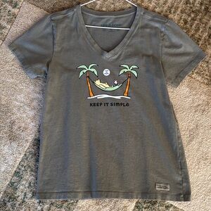 Life Is Good Winnie the Pooh & Piglet “Keep it Simple” Khaki Green